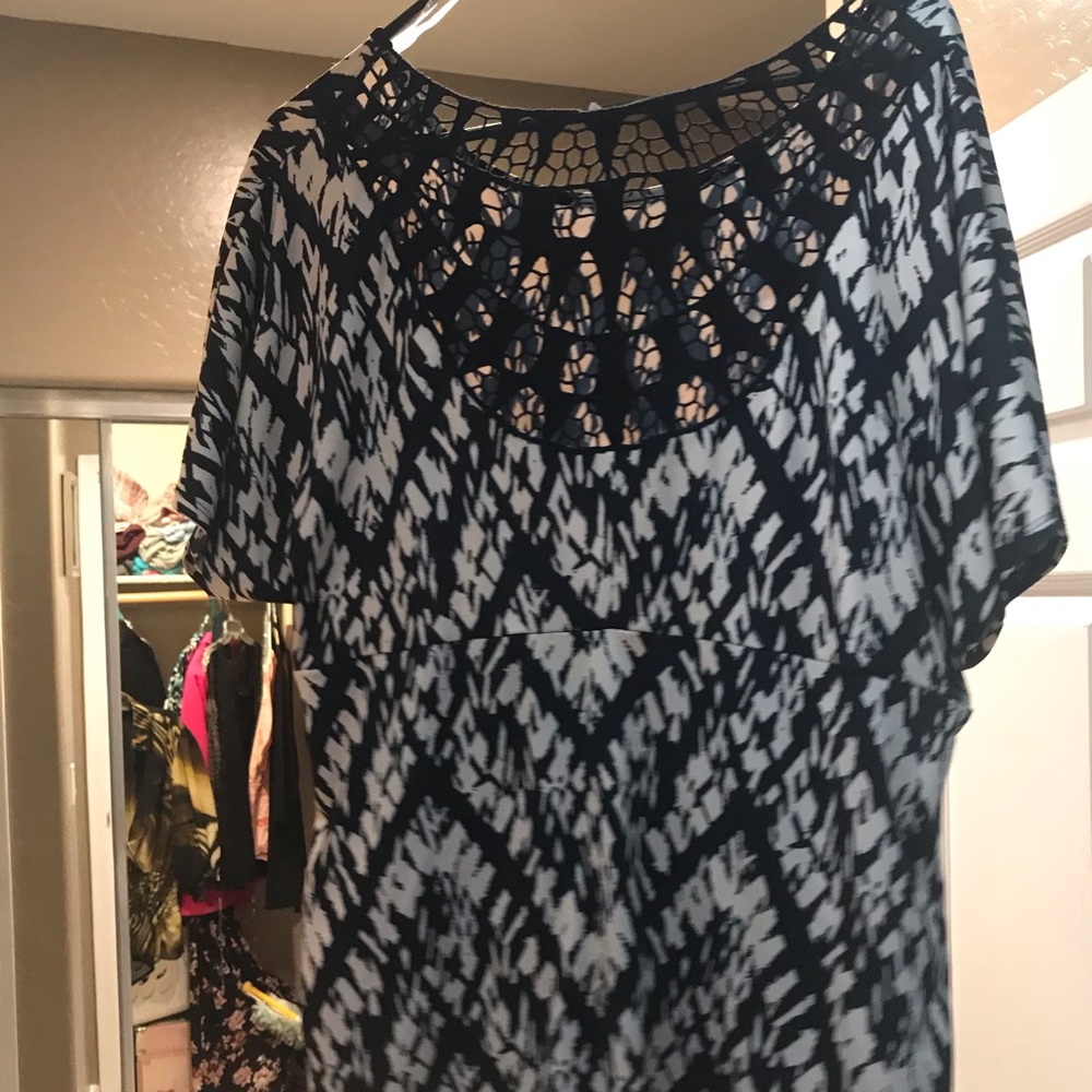 Brown and black top